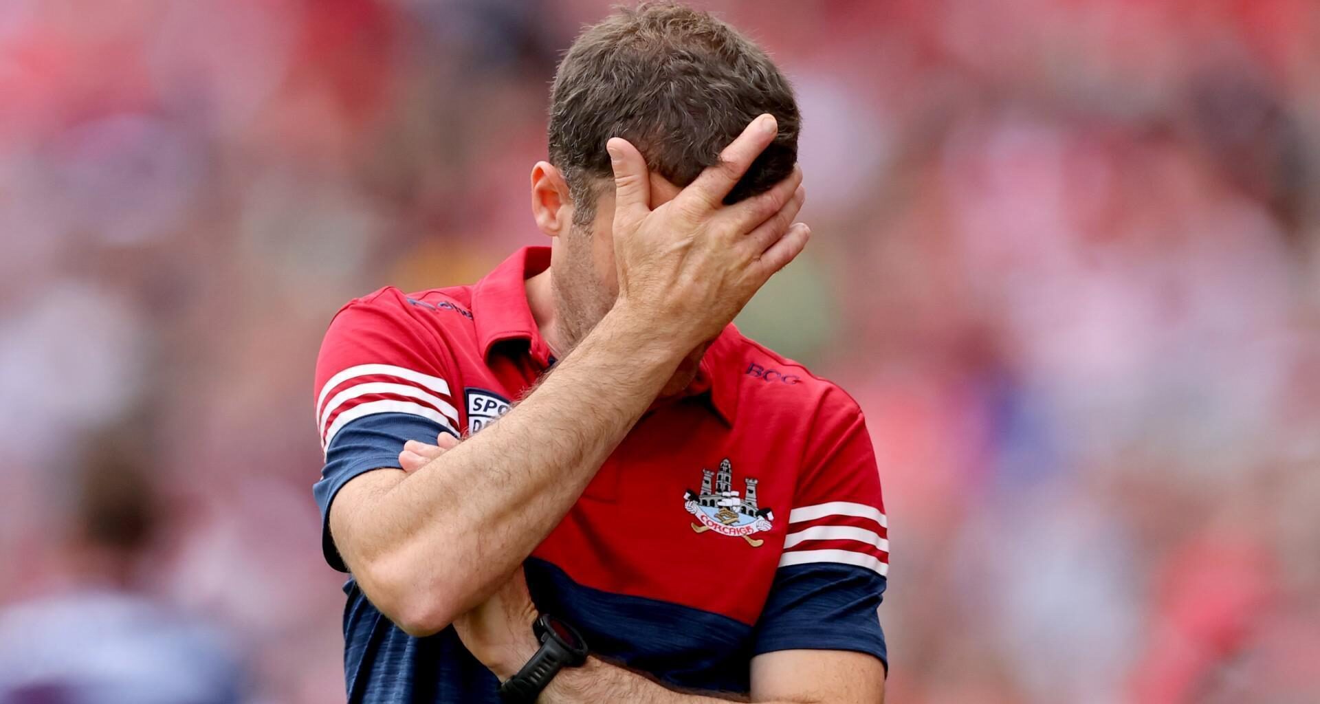 HURLING REVIEW: Cork manager Ben O'Connor dejected in the final minutes of their loss to Galway. Pic: ©INPHO/Ryan Byrne