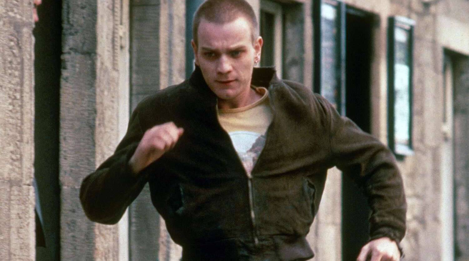 Ewan McGregor’s character Renton being chased in Trainspotting.