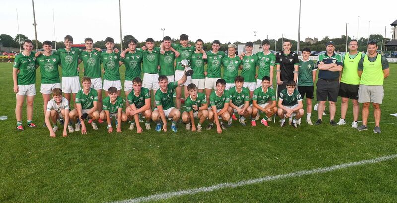  The Killeagh team and mentors landed the U18 Premier 2 title. Picture: David Keane.