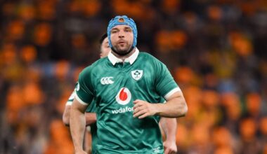 Tadhg Beirne of Ireland during the 2026 Nations Championship Round One match between Australia and Ireland. Pic: Brendan Moran/Sportsfile