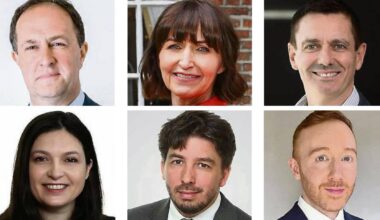 New roles: (top row) Michael Kavanagh, Cathy Reynolds, Rob Hutcheson; (bottom row) Denise Underwood, Risteard Sheridan, Dr Thomas Cryan.