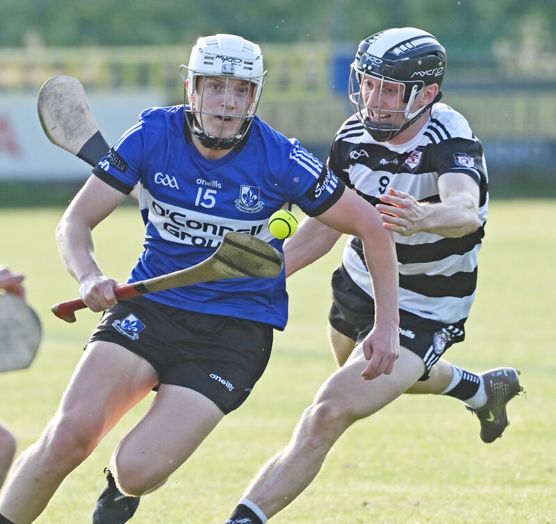 Colm McCarthy of Sarsfields looks to evade Midleton's Cormac Walsh. Picture: Eddie O'Hare