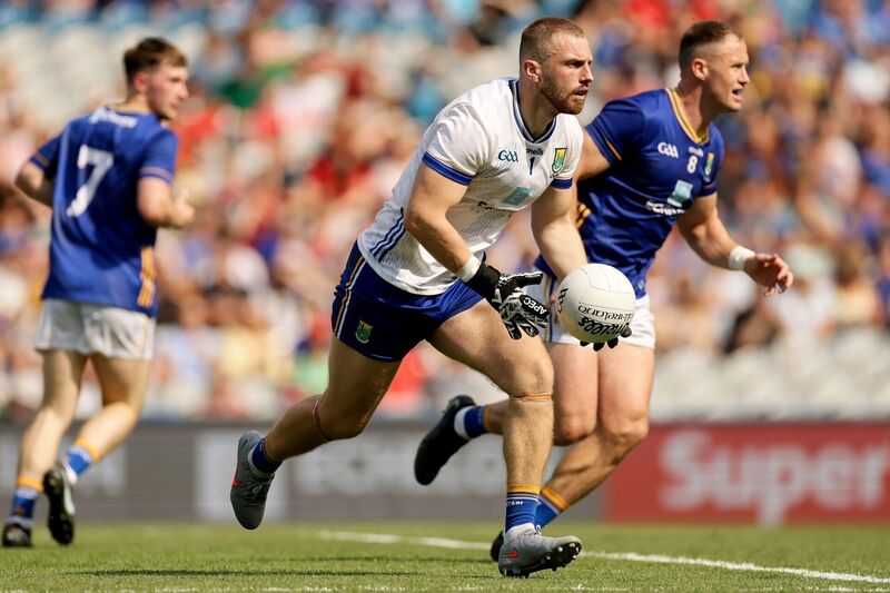 Wicklow hero Mark Jackson plays the ball out from the back against Down. Pic: Laszlo Geczo/Inpho