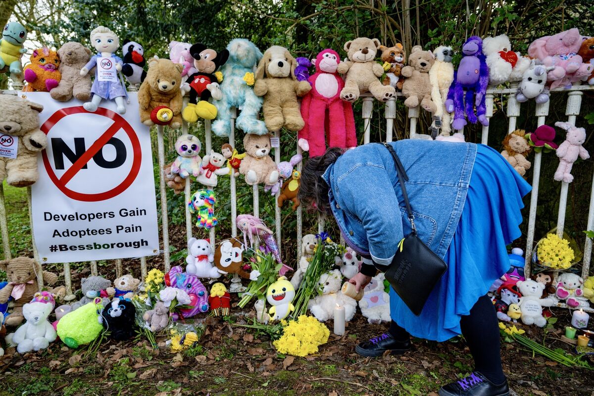 Earlier this week, the gates of the former Bessborough mother and baby home in Blackrock, Cork City, were covered with teddy bears during a vigil which saw scores of people gather to protest Cork City Council’s approval of 140 apartments despite concerns over the burial places of 923 children. Picture: Chani Anderson