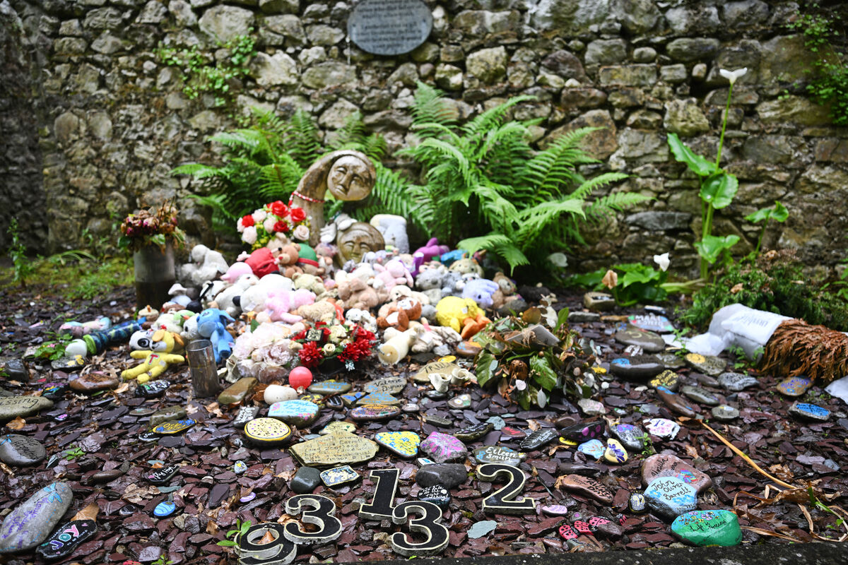  Painted stones and stuffed toys at the 'folly' of the nuns graveyard site in memory of those affected by the former mother and baby home at Bessborough, Cork. Picture: Larry Cummins