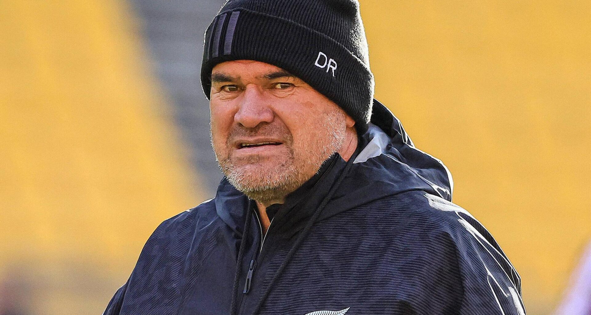 New Zealand's head coach Dave Rennie looks on during the captain's run training session in Wellington on July 10, 2026, ahead of the rugby Nations Championship match against Italy. (Photo by Grant Down / AFP via Getty Images)