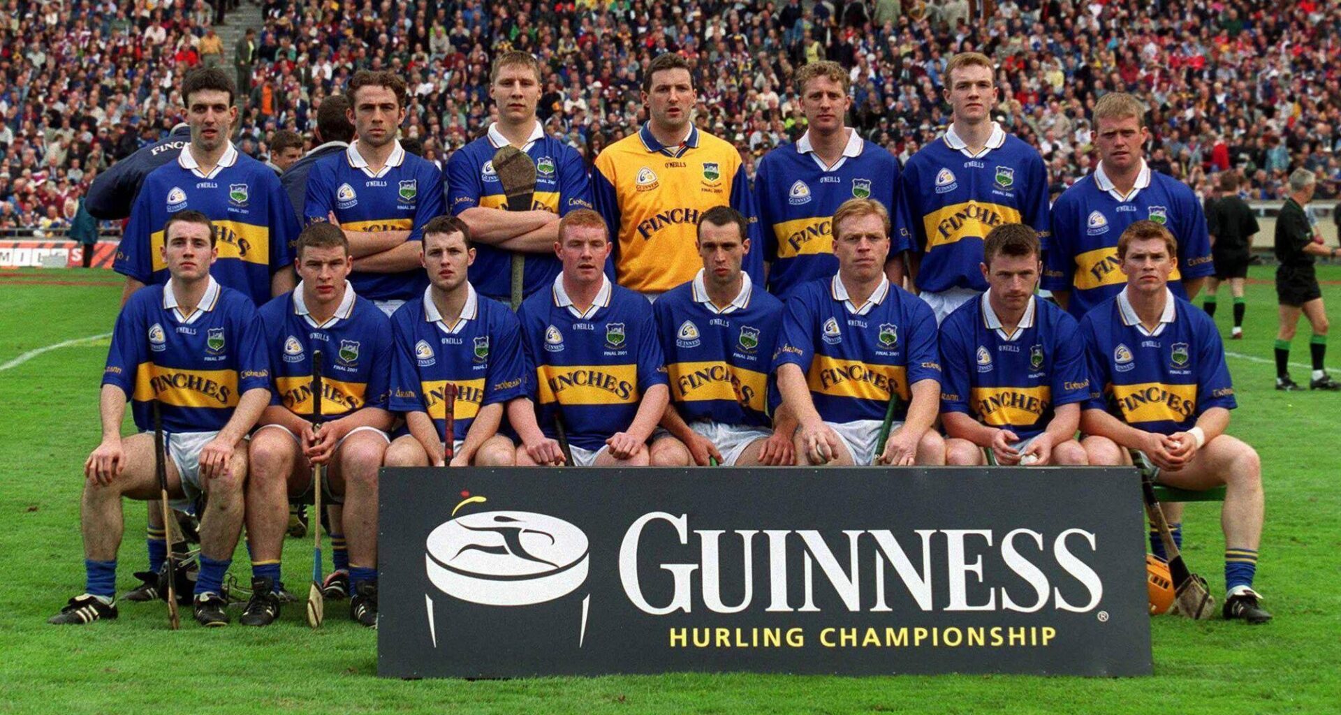 The Tipperary team of2001, back row, left to right, Thomas Costello, Mark O'Leary, Philip Maher, Brendan Cummins, Eddie Enright, Lar Corbett, Eugene O'Neill, front row, left to right, Eoin Kelly, John Carroll, Paul Kelly, Éamonn Corcoran, Tommy Dunne, Declan Ryan, David Kennedy, Paul Ormond. Pic: Aoife Rice/Sportsfile