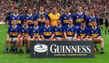 The Tipperary team of2001, back row, left to right, Thomas Costello, Mark O'Leary, Philip Maher, Brendan Cummins, Eddie Enright, Lar Corbett, Eugene O'Neill, front row, left to right, Eoin Kelly, John Carroll, Paul Kelly, Éamonn Corcoran, Tommy Dunne, Declan Ryan, David Kennedy, Paul Ormond. Pic: Aoife Rice/Sportsfile