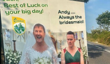 COCKY KINGDOM? All in good fun, say the lads at Brand Geeks in Killorglin. But a local backlash prompted them to remove it within 24 hours