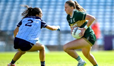 Síofra O’Shea of Kerry in action against Dublin's Niamh Crowley during the LGFA TG4 All-Ireland Senior Championship semi-final at FBD Semple Stadium in Thurles. Pic: Sam Barnes/Sportsfile