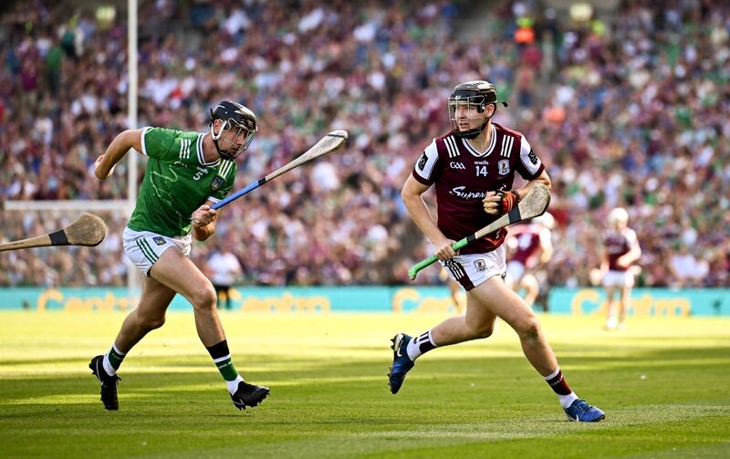 Jason Rabbitte of Galway in action against Diarmaid Byrnes of Limerick. Pic: Seb Daly/Sportsfile