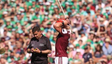 KEY MOMENT: Galway's Ronan Glennon awaits a decision from Referee Colm Lyons. Pic: INPHO/Bryan Keane