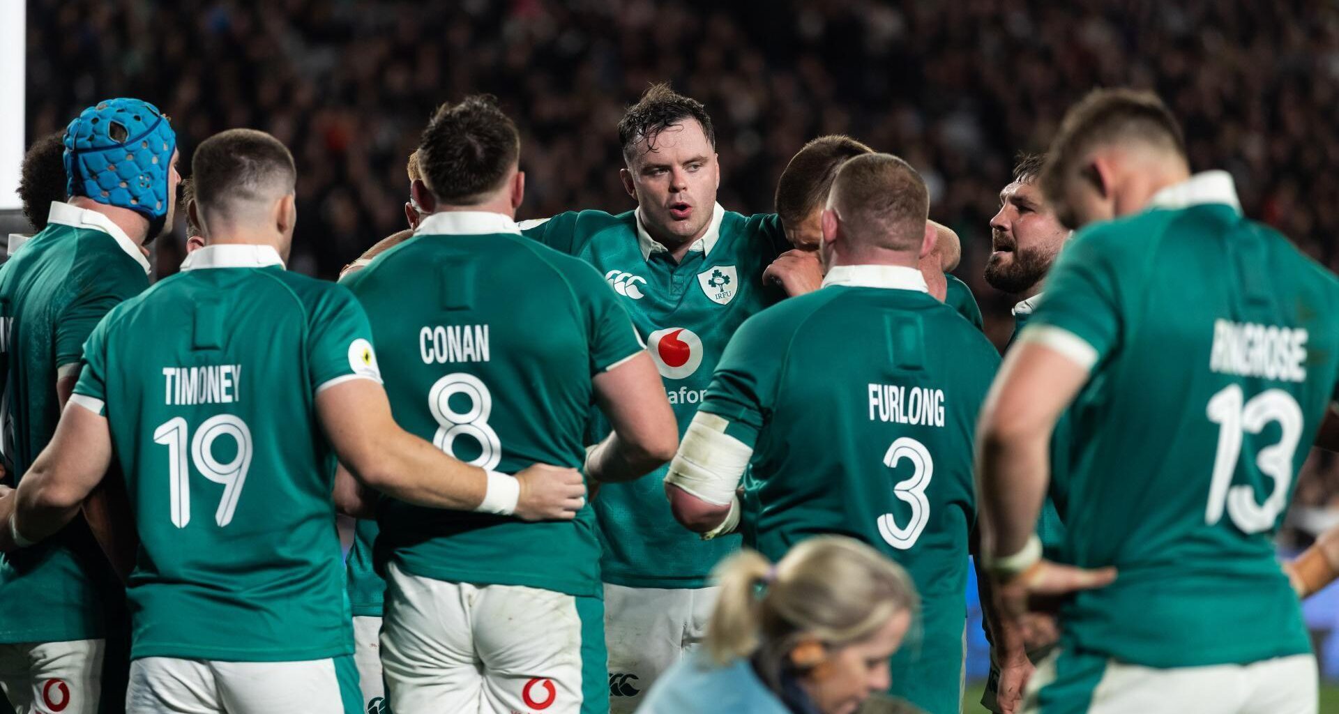 ROOM FOR IMPROVEMENT: Ireland's James Ryan during a team huddle. Pic: ©INPHO/Photosport/Brett Phibbs.
