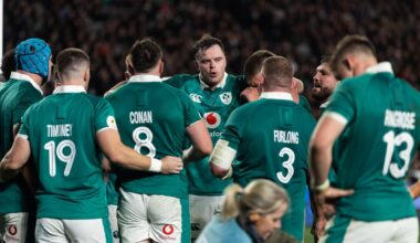 ROOM FOR IMPROVEMENT: Ireland's James Ryan during a team huddle. Pic: ©INPHO/Photosport/Brett Phibbs.