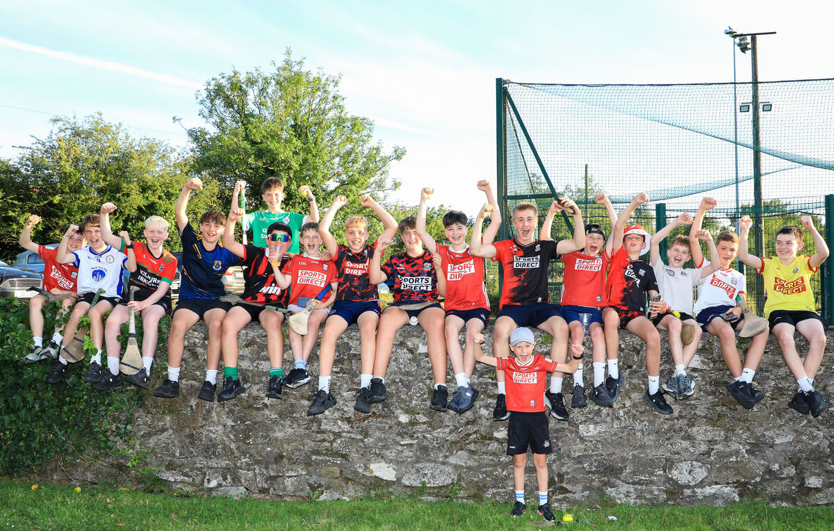 Members of the underage teams welcoming the Cork minor footballers to Ballincollig. Picture: David Creedon