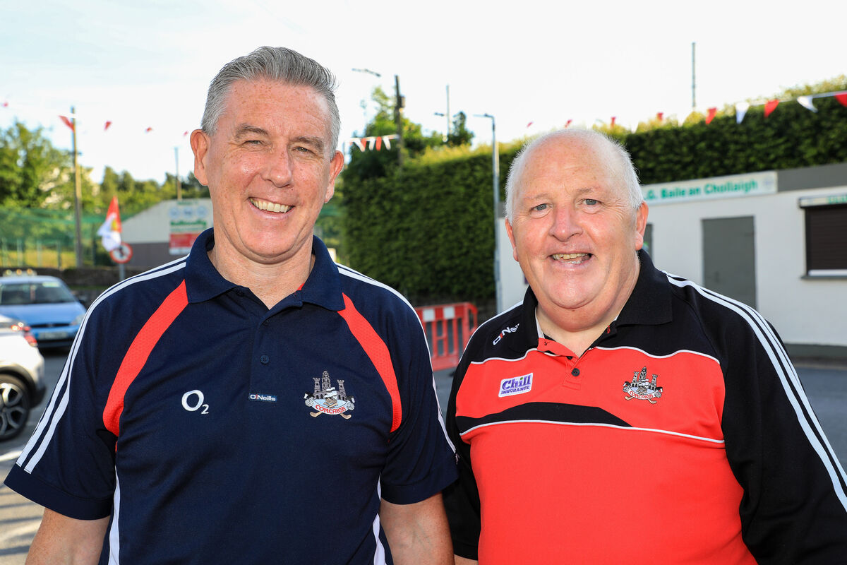Ballincollig's Donal Hannigan and Tadhg Daly at the homecoming. Picture: David Creedon