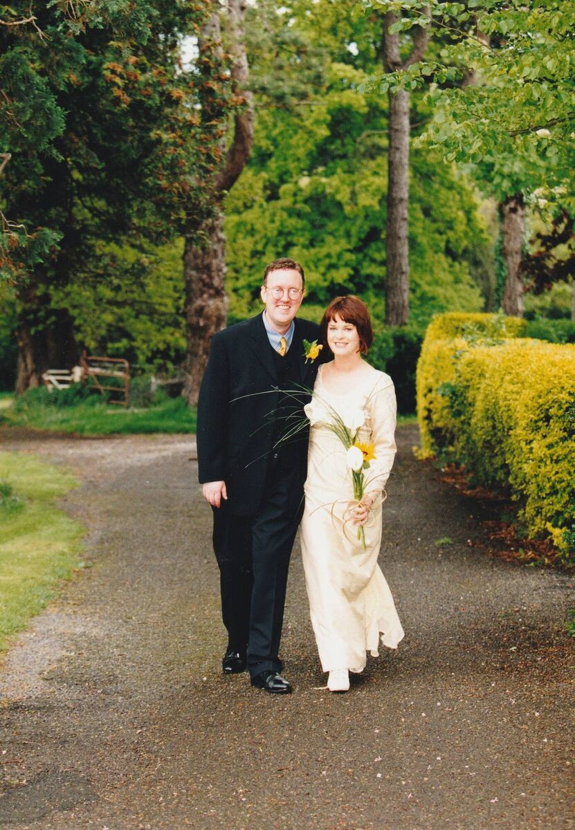 Teresa Mannion and her husband Dave on their wedding day. 