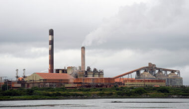 General view of the Rusal Aughinish Alumina plant on the Shannon Estuary, Co Limerick, one of Europe's largest bauxite refineries. File picture: PA