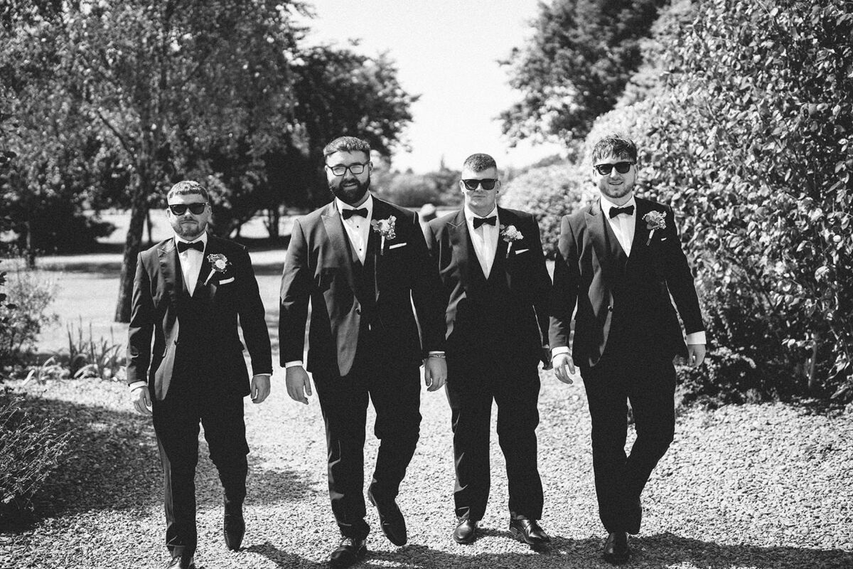 Cian Heffernan with his best man and groomsmen
