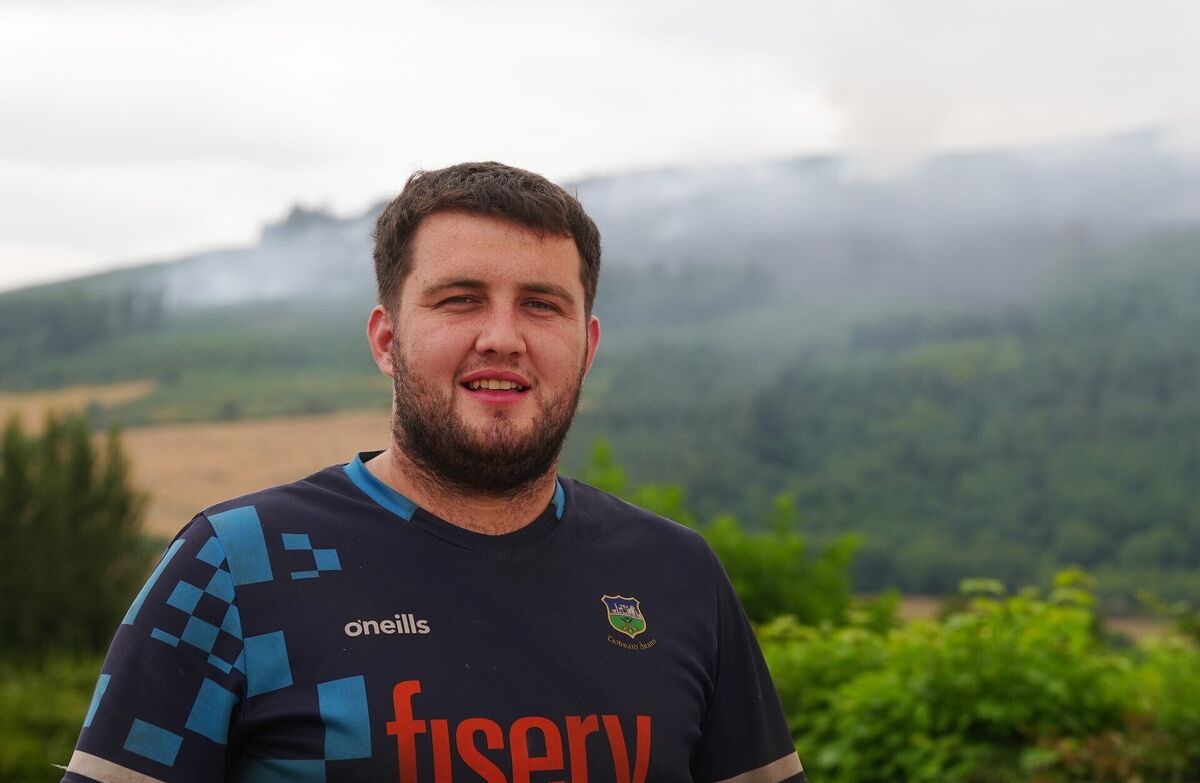 Local farmer Tom Morrissey, from Lisnatubrid, as a major wildfire continues to burn at Slievenamon in Co Tipperary. Picture: Brian Lawless/PA Wire