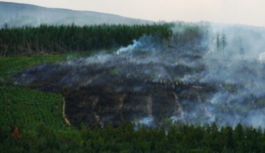 A major wildfire continues to burn at Slievenamon in Co Tipperary. Picture: Brian Lawless/PA Wire