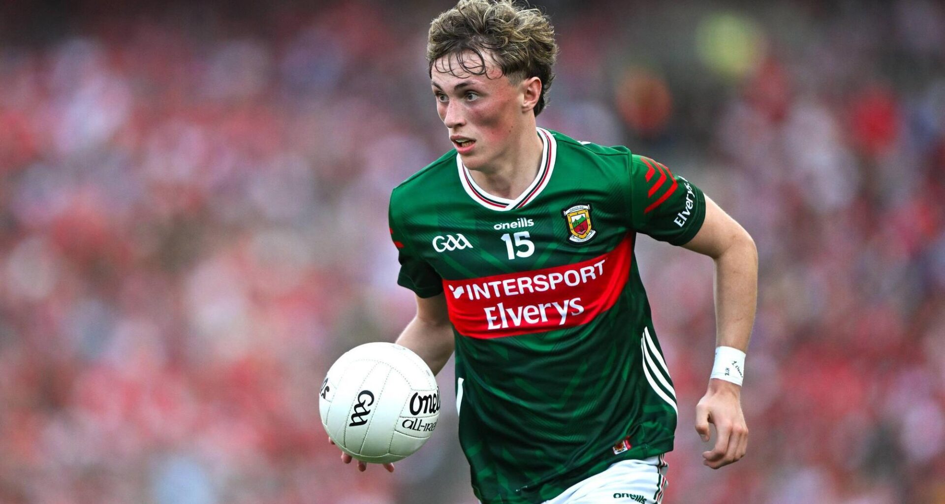 Kobe McDonald during the semi-final between Mayo and Louth at Croke Park. Pic: Ramsey Cardy/Sportsfile.