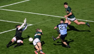 TURNING POINTS: Dublin's Ross McGarry has a shot on goal saved by Kerry goalkeeper Shane Murphy during the All-Ireland semi-final. Pic: Dáire Brennan/Sportsfile.