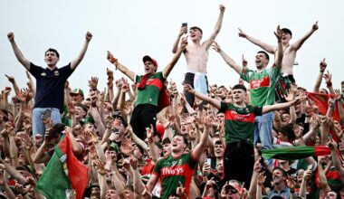 CURSE BE DAMNED: Mayo supporters celebrate after the GAA Football All-Ireland Senior Championship final. Pic: Seb Daly/Sportsfile