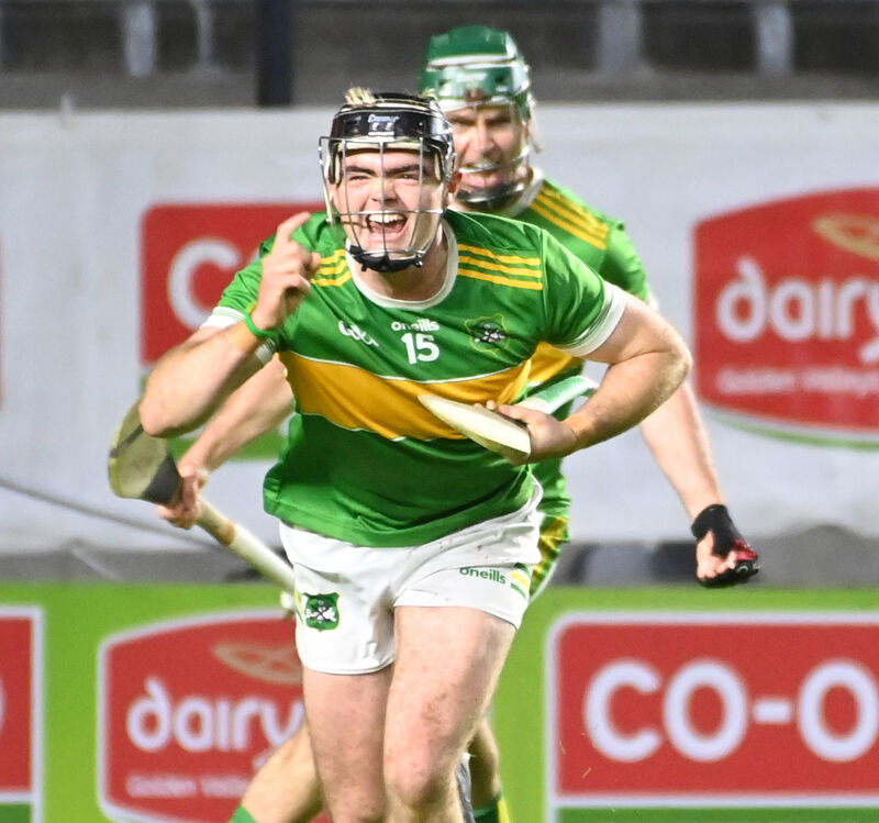 Castlelyons' David Morrison after hitting the net against Blarney last season. Picture: Eddie O'Hare