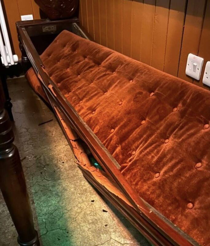 A bench in the bar was damaged.