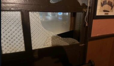 Glass paneling in Cannon’s Bar in Castlebar was damaged on Monday