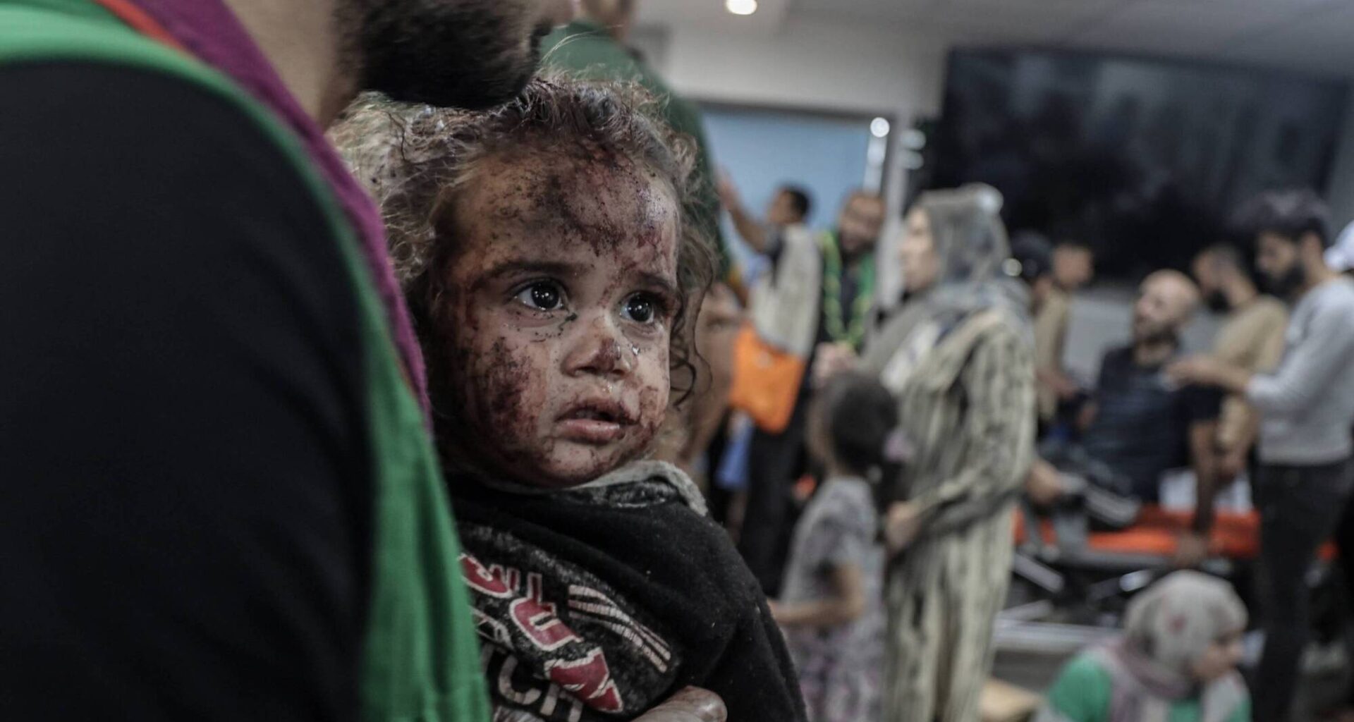 Scores of injured people arriving at Al-Shifa Hospital following an Israeli airstrike on Al-Ahli Baptist Hospital in Gaza which killed over 500 people on October 17, 2023. Picture: Ali Jadallah/Anadolu/Getty  