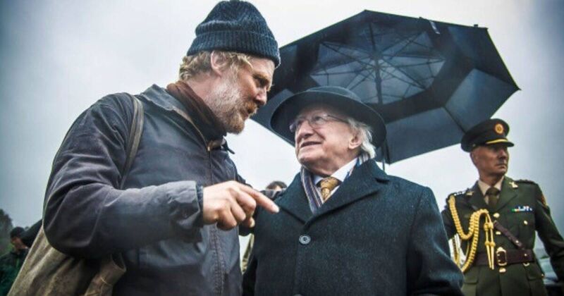  Glen Hansard at Féile na Laoch  with President Michael D Higgins in Cúil Aodha, Co Cork, in 2018. Picture: Paul Reardon