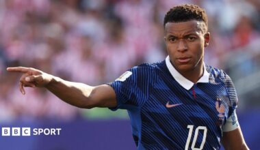 Kylian Mbappe playing for France