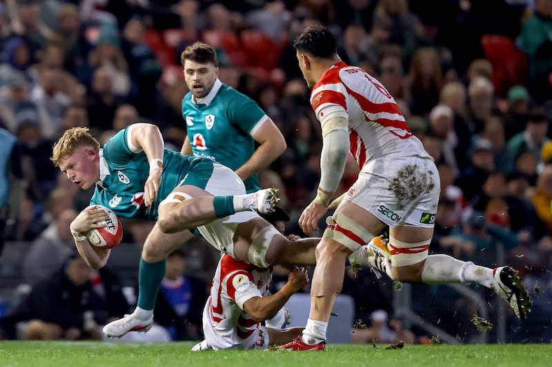 Ireland's Bryn Ward against Japan. Inpho: Ben Brady/Inpho