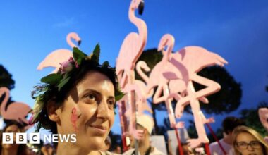 'Flamingo Revolution' takes off as thousands demand Albanian PM's resignation - BBC