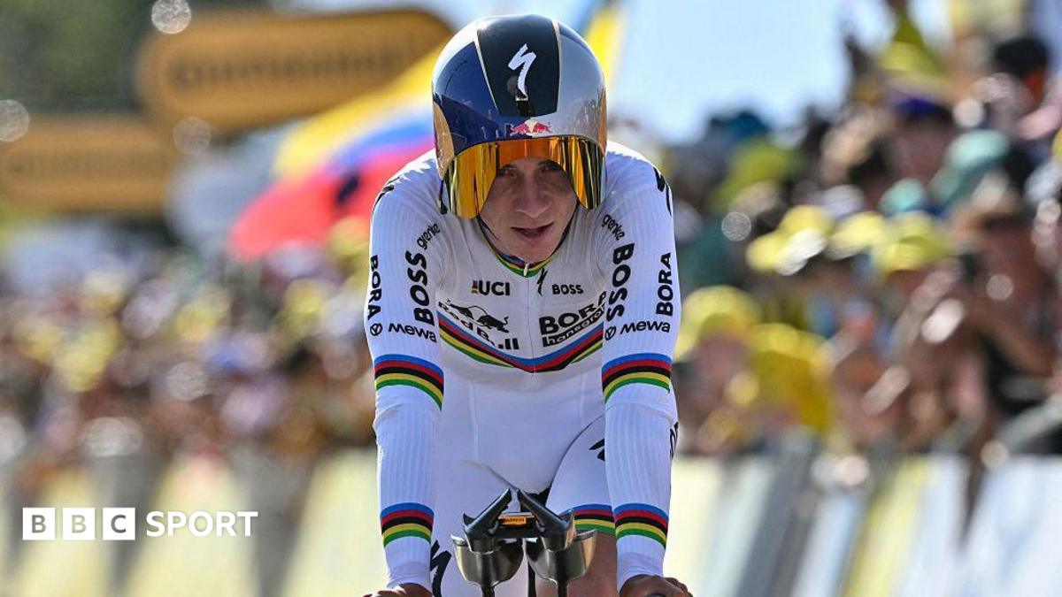 Remco Evenepoel winning the time-trial on stage 15 of the Tour de France