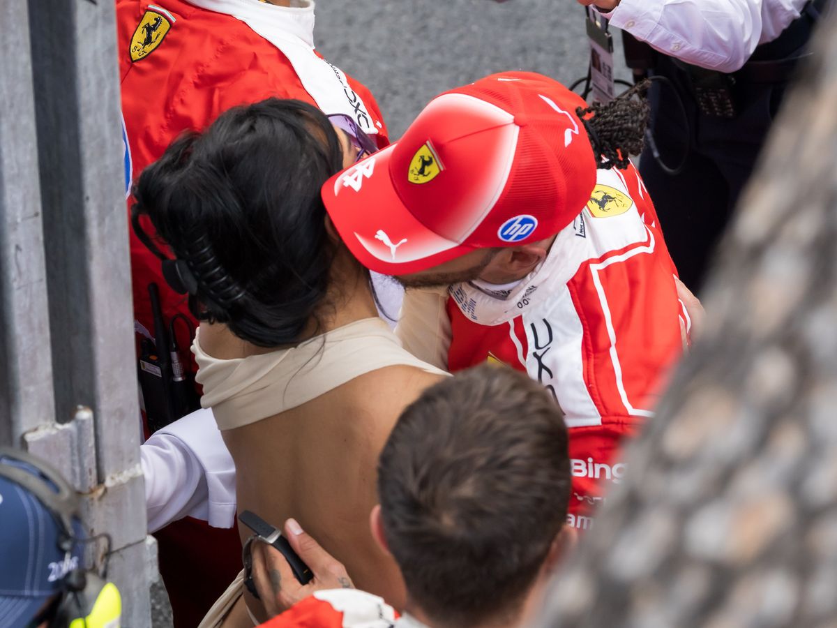 Lewis Hamilton and Kim Kardashian during the F1 Grand Prix of Monaco at Circuit de Monaco on June 07, 2026 