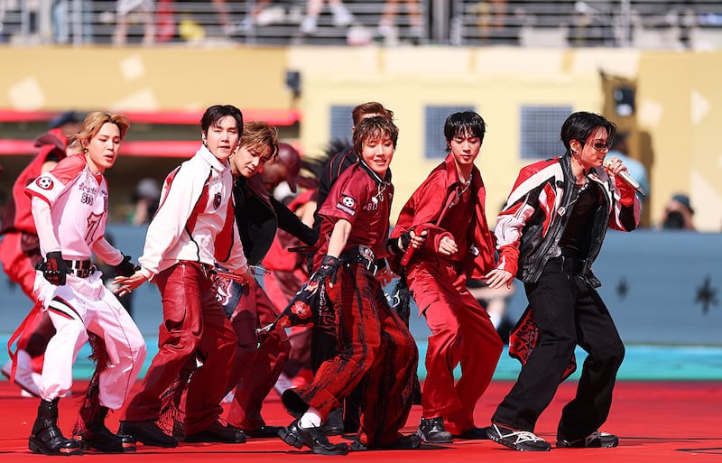 World Cup half-time show: K-pop group BTS. Photograph: Carl Recine/Getty Images