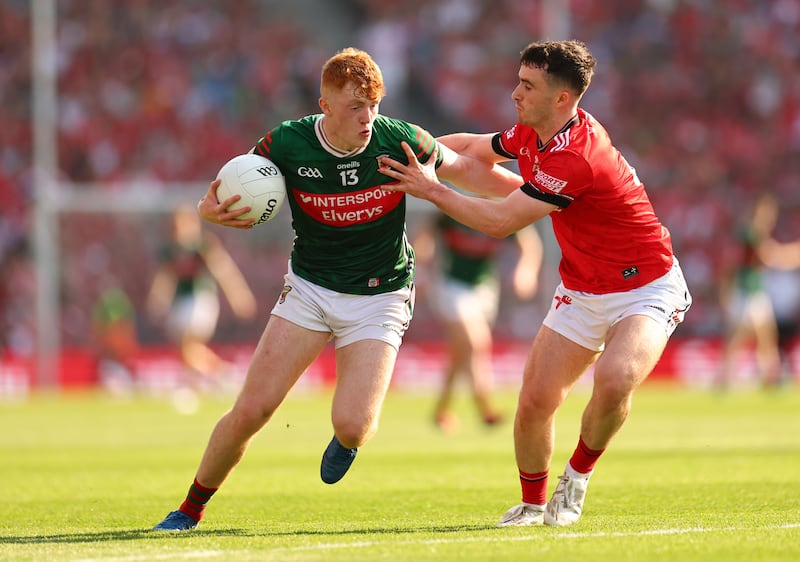 Darragh Beirne is expected to be fit for Mayo despite going off injured in the semi-final win over Louth. Photograph: James Crombie/Inpho
