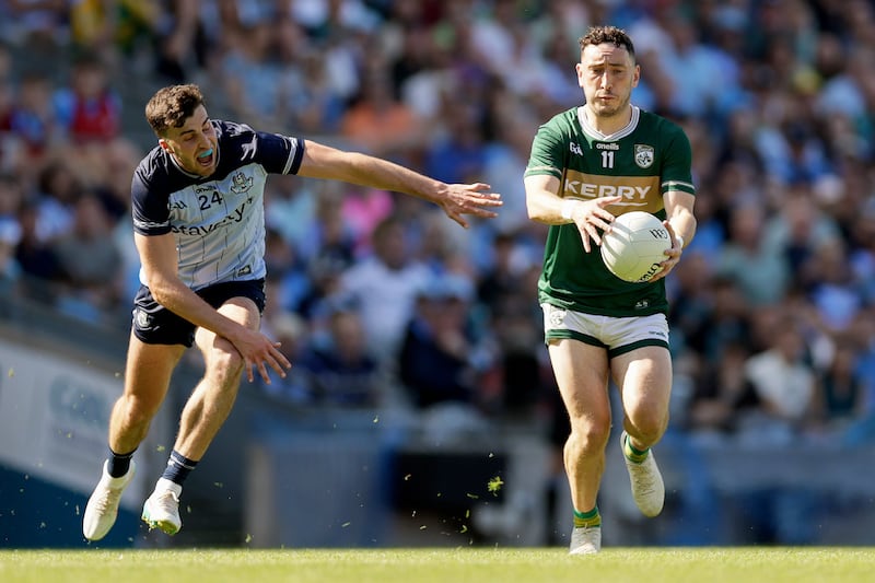 Kerry's Paudie Clifford and Alex Gavin of Dublin - Clifford was very influential for the Kingdom. Photograph: Laszlo Geczo/Inpho
