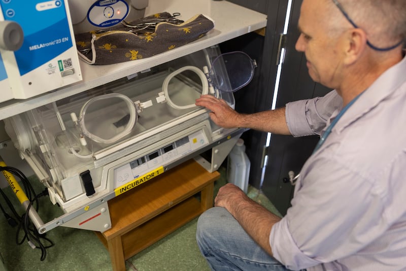 Conor Ó Scanaill at Ó Scanaill Veterinary Hospital with an incubator. Photograph: Chris Maddaloni/The Irish Times
