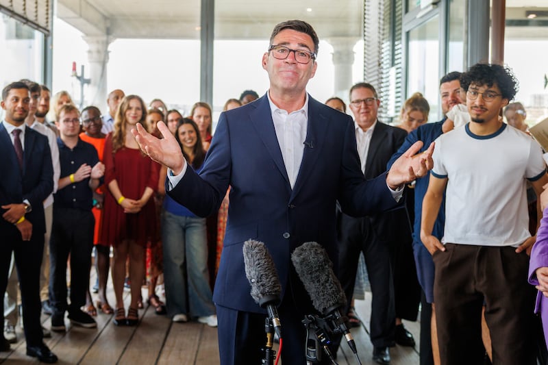 Andy Burnham gives a speech on Gravesend Town Pier, as he makes his first official visit as Labour leader last week. Photograph: Dan Kitwood/Getty Images