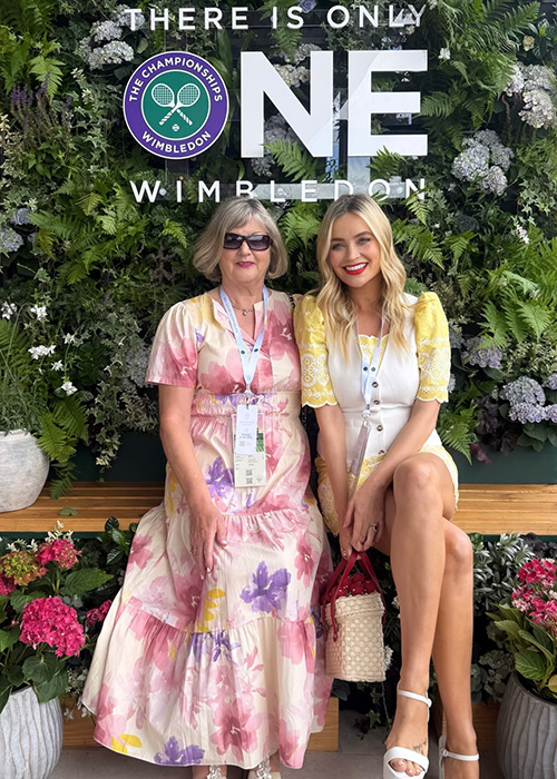  Laura Whitmore and mum at Wimbledon