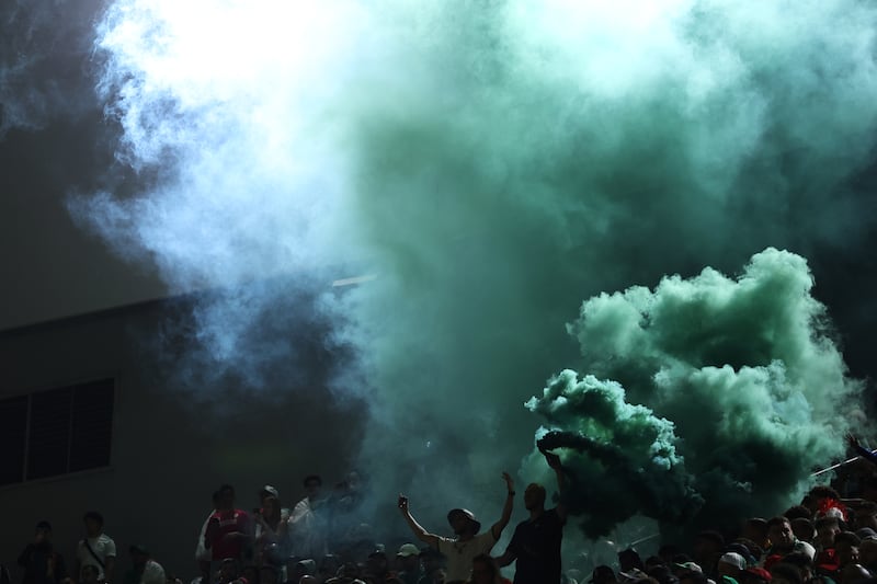 It wasn't quite Kansas but many people were supporting Algeria when they played against Switzerland in Vancouver in the World Cup. Photograph: Emilee Chinn/Getty Images