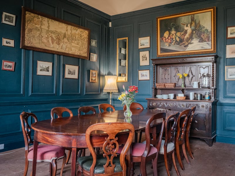The dining room at Ballinderry Park, Kilconnell, Co Galway. Photograph: Sid Marek