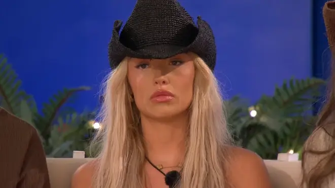 Love Island's Ellie Chadwick looking sad.