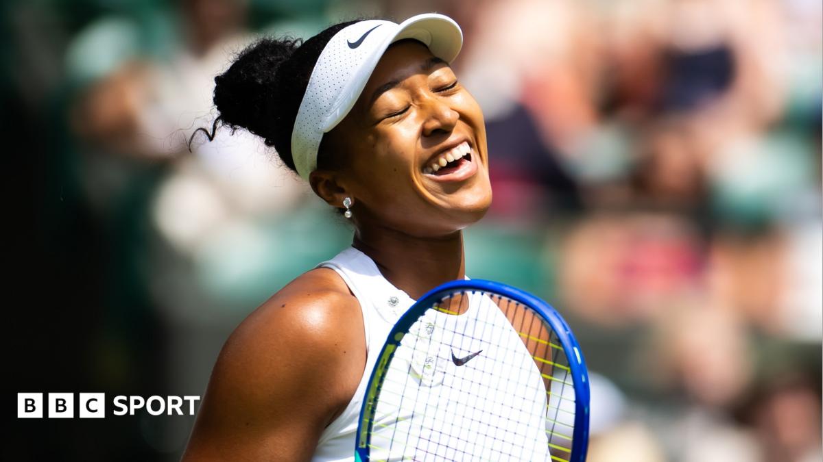 Naomi Osaka warms up for her match against Aryna Sabalenka at Wimbledon