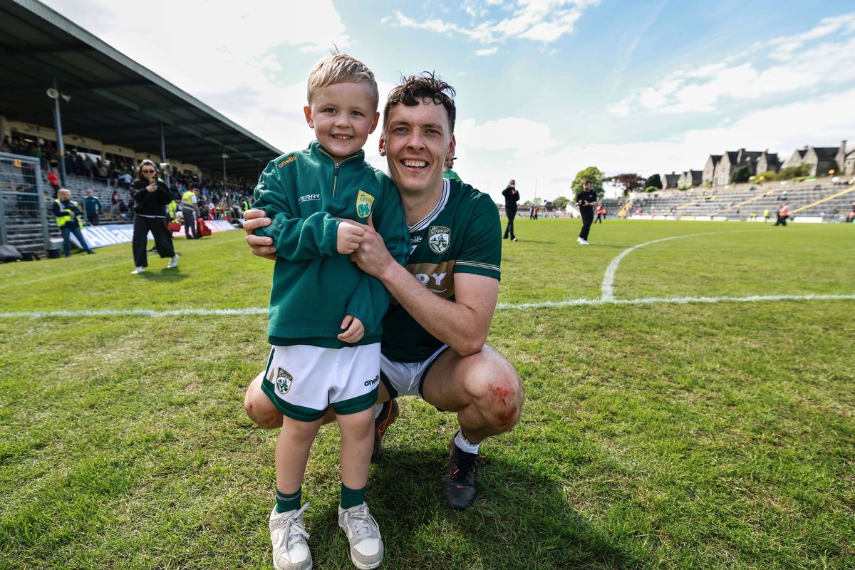 Kerry’s David Clifford with his son Óigí after the match