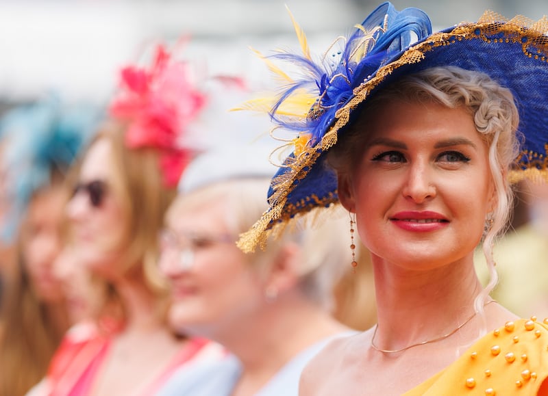 Olena Vriivna, from Dublin, at the Galway Races on Thursday. Photograph: James Crombie/Inpho